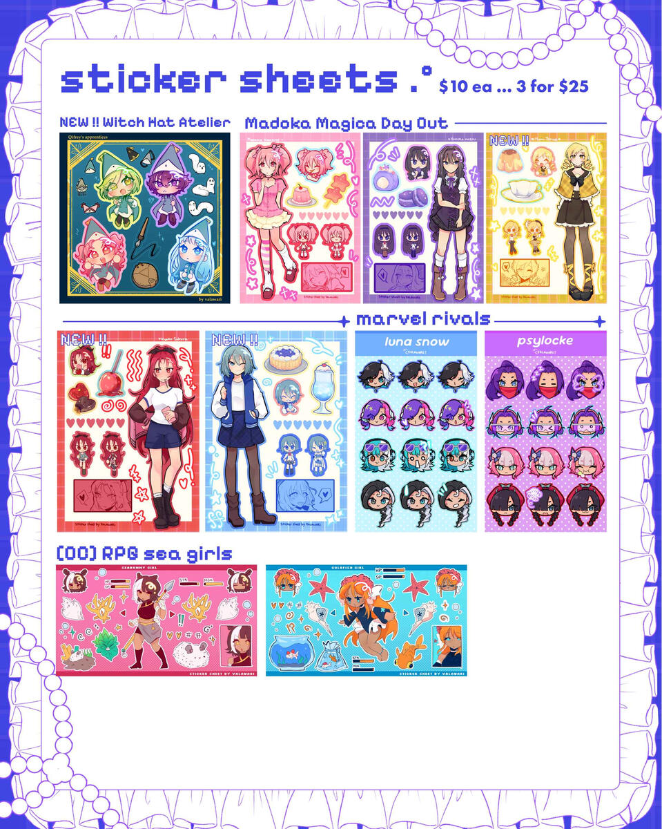 sticker sheets